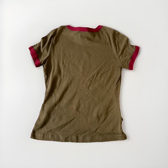 Y2s 2000s Deadstock Interstate Jeans Shirt Top Girls Youth large Classic Green - Picture 2 of 12